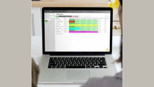 Attendance Tracking Software on a laptop